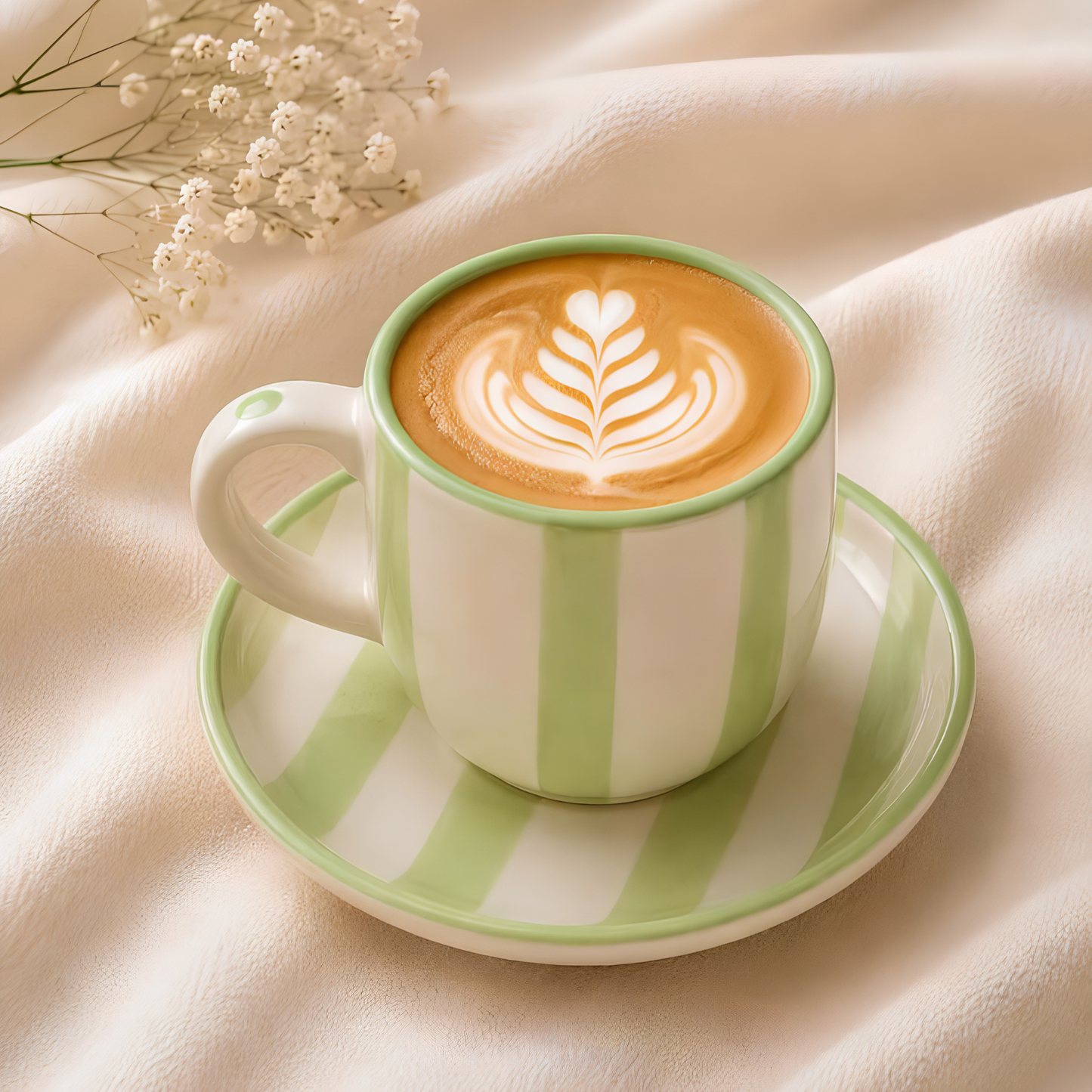 Striped Mug & Saucer
