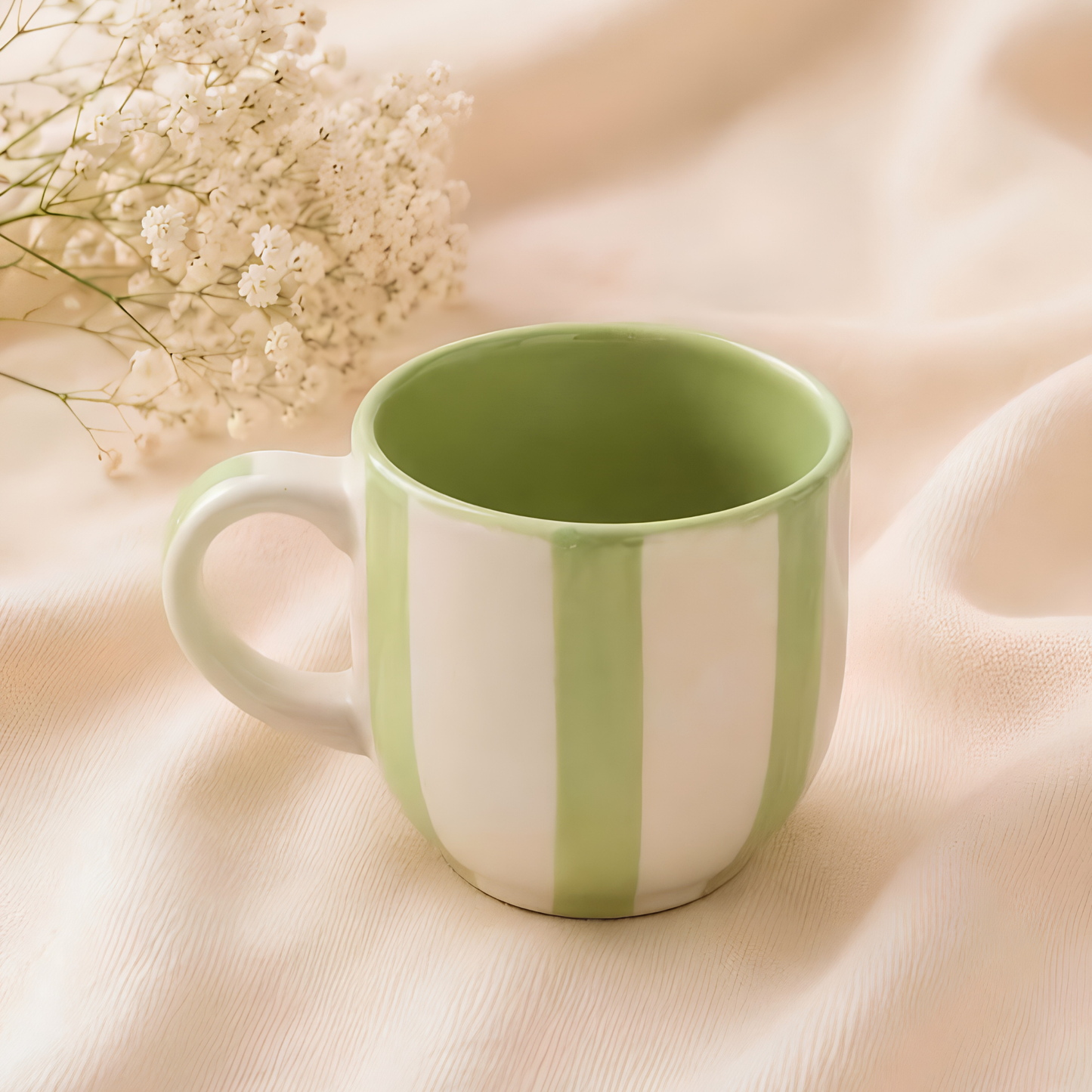 Striped Mug & Saucer