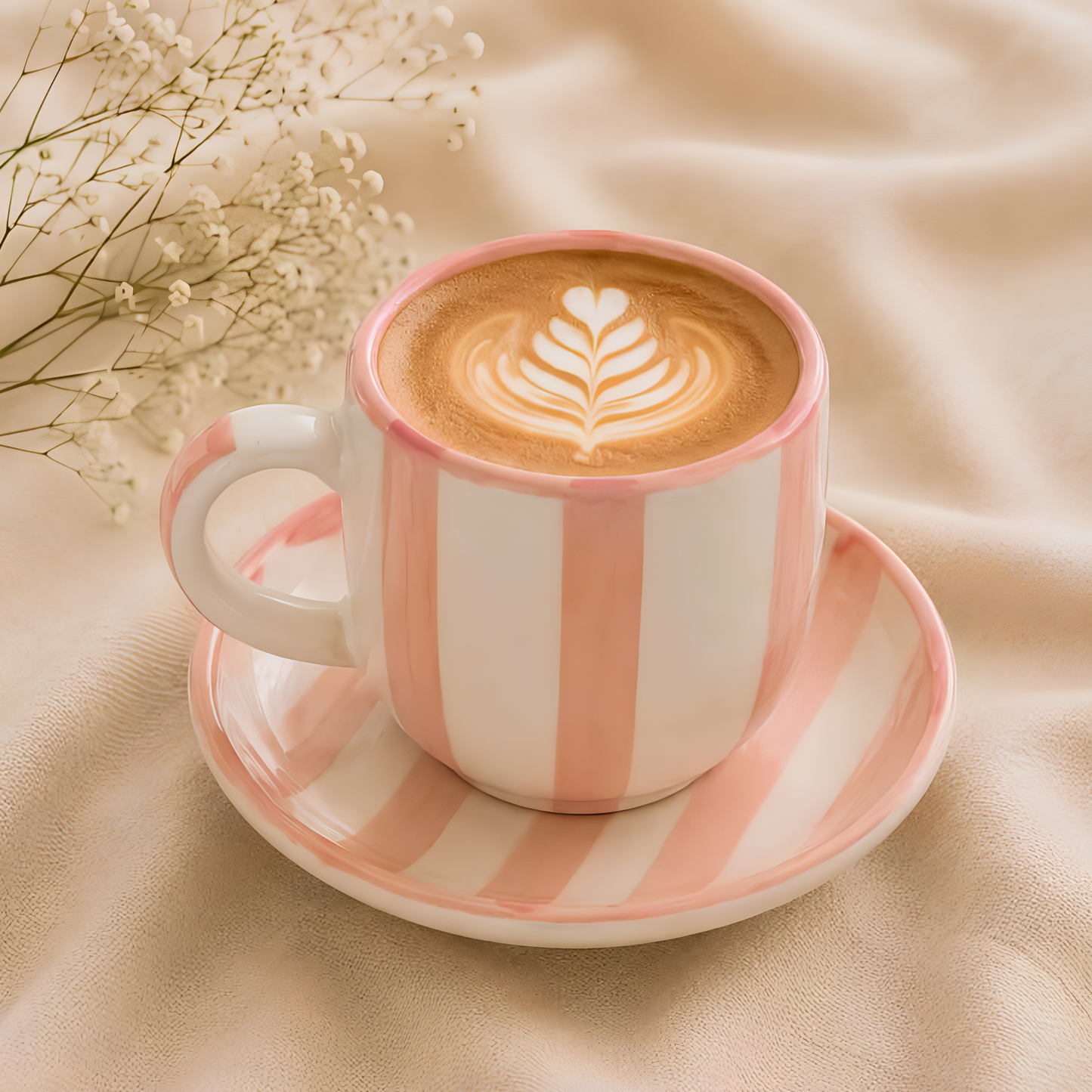 Striped Mug & Saucer