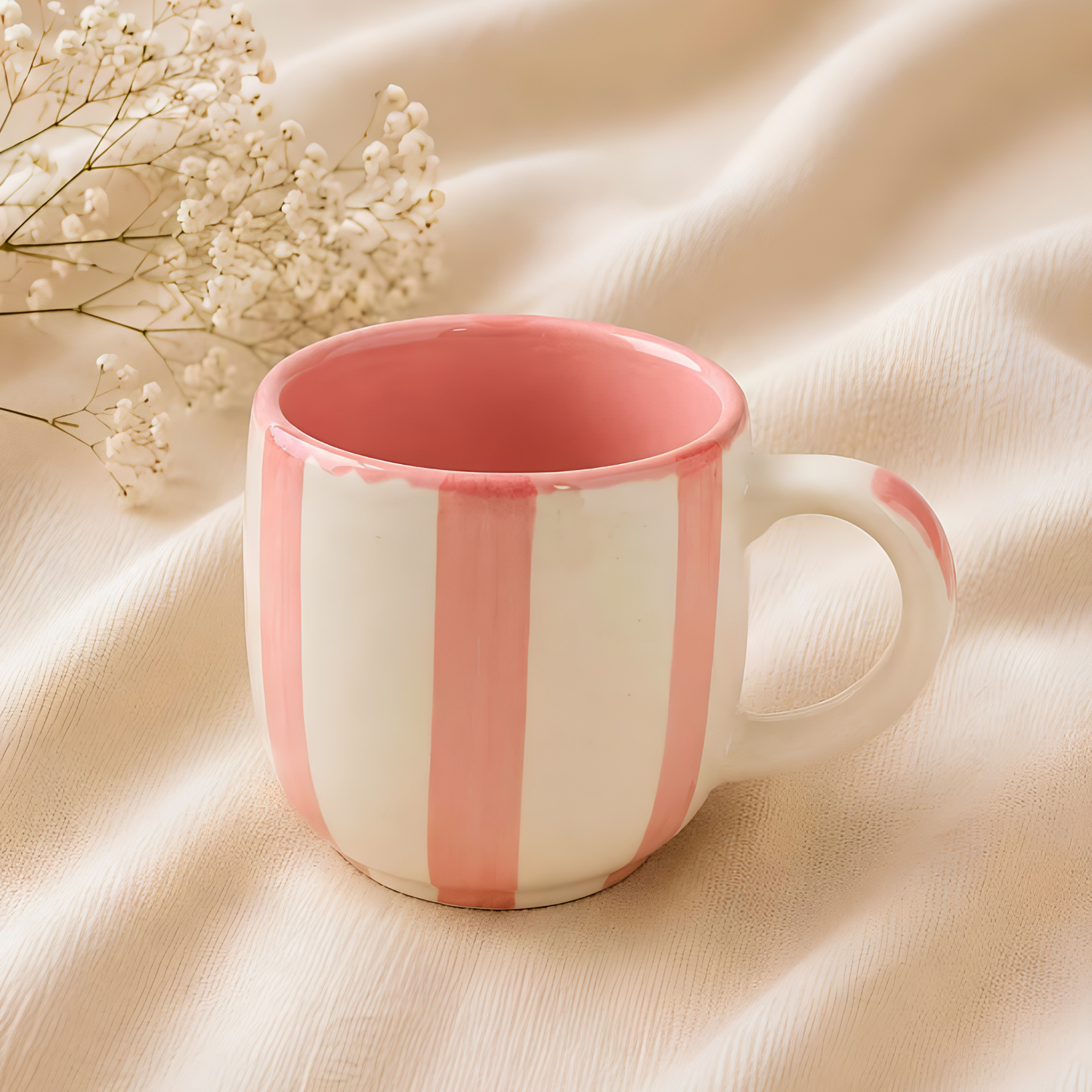 Striped Mug & Saucer