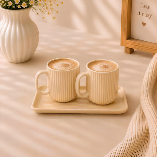 Ribbed Coffee Mug Set