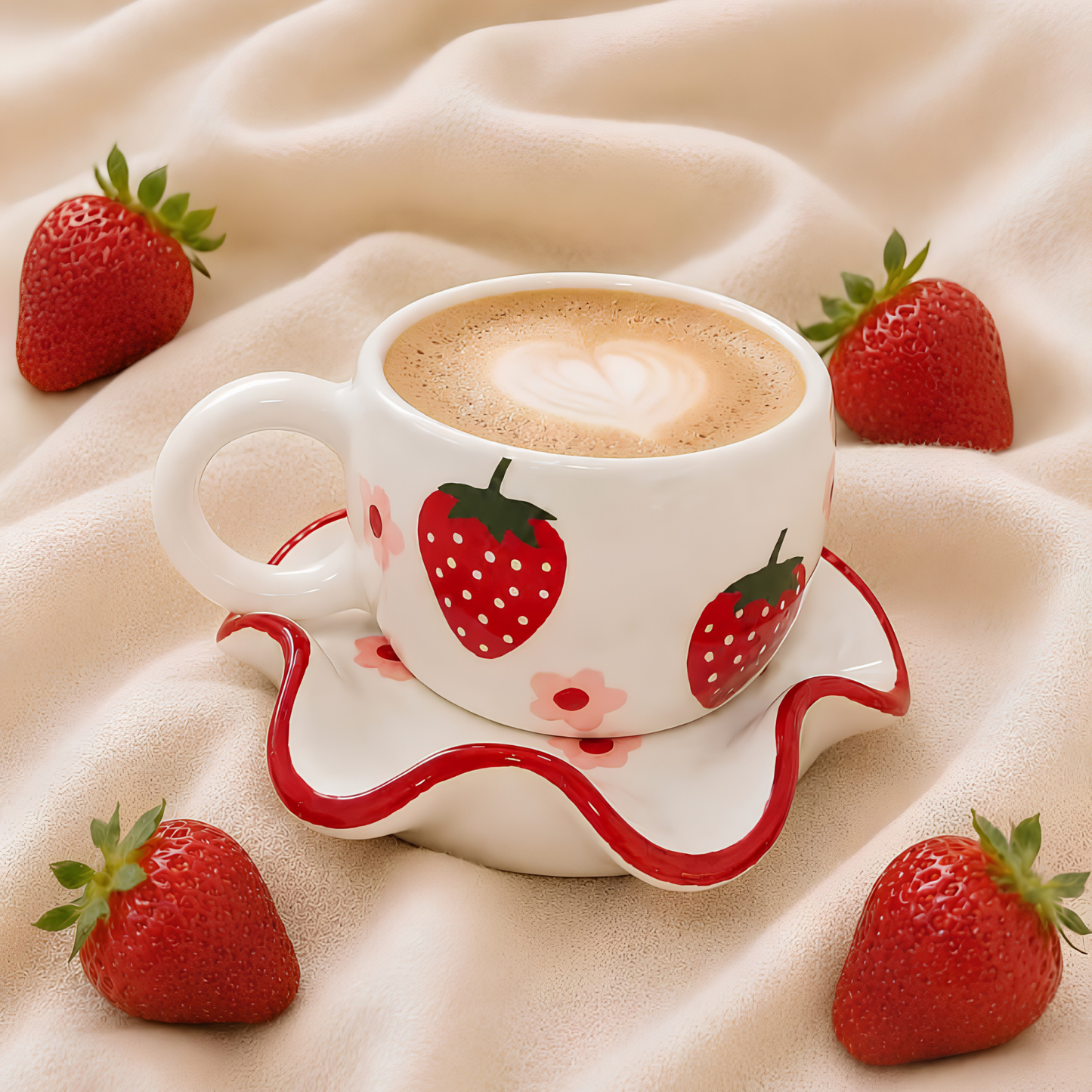 Strawberry Blossom Cup & Saucer