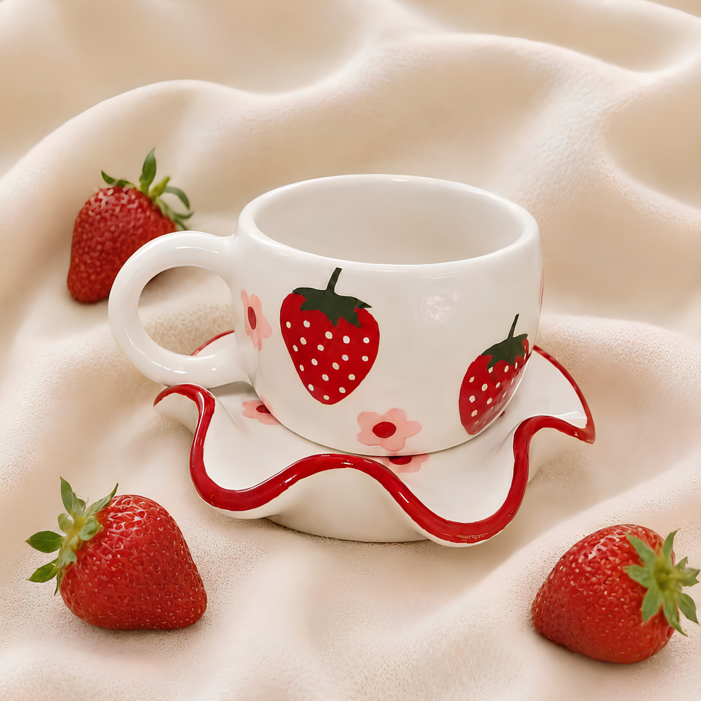 Strawberry Blossom Cup & Saucer