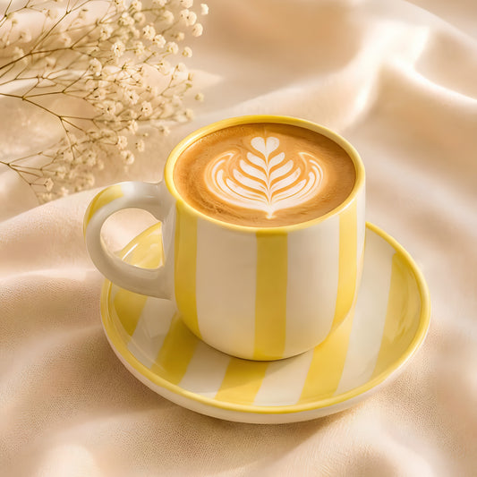 Striped Mug & Saucer